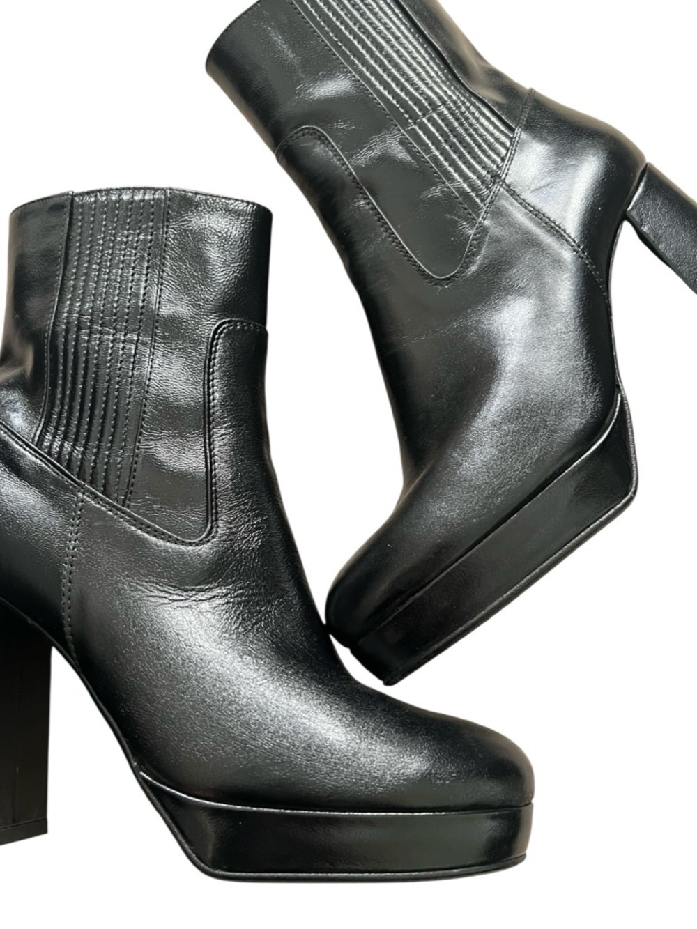 Sezane Cassie High Boots Smooth Black FR 39 / US 8 - Picture 5 of 8